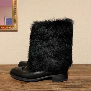 Via Spiga “Kaya” Shearling Fur & Leather Boots